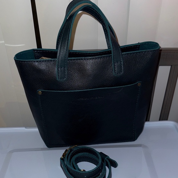 Portland Leather Handbags - EUCC Portland Leather - mini crossbody tote zipper - Boreal